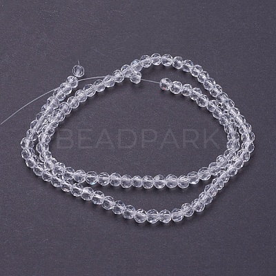 Faceted(32 Facets) Round Glass Beads Strands X-EGLA-J042-4mm-12-1