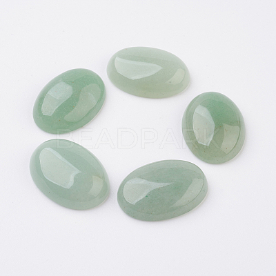 Natural Green Aventurine Flat Back Cabochons G-G741-25x35mm-14-1