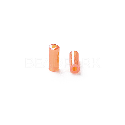 Transparent Colours Luster Glass Bugle Beads SEED-N005-001-A11-1