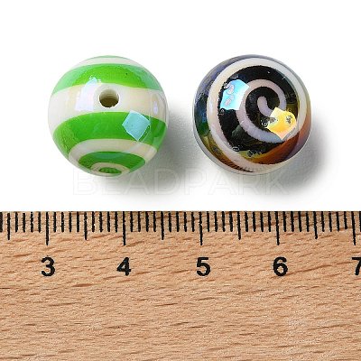 UV Plating Opaque Acrylic Stirpe Beads OACR-P038-05A-M-1