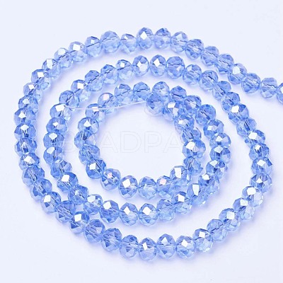 Electroplate Glass Beads Strands EGLA-A034-T8mm-B09-1