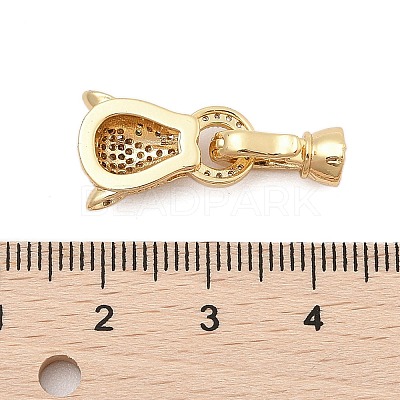 Brass Micro Pave Cubic Zirconia Fold Over Clasps KK-C075-05G-1