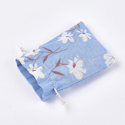 Polycotton(Polyester Cotton) Packing Pouches Drawstring Bags ABAG-T007-02O-1