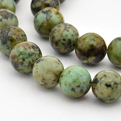 Round Natural African Turquoise(Jasper) Bead Strands G-D626-8mm-1
