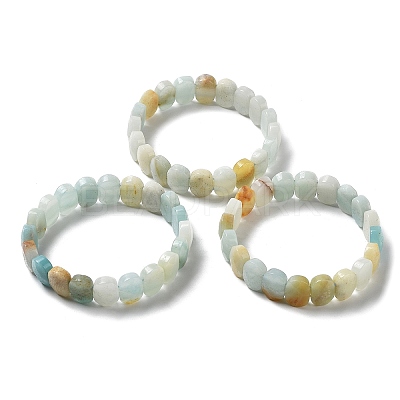 Natural Flower Amazonitel Beaded Stretch Bracelet G-E010-01-01-1