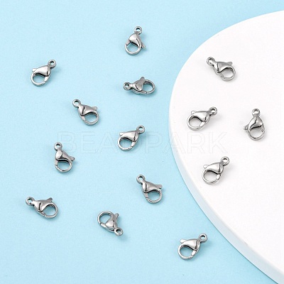 Tarnish Resistant Polished 304 Stainless Steel Lobster Claw Clasps STAS-R072-39A-1