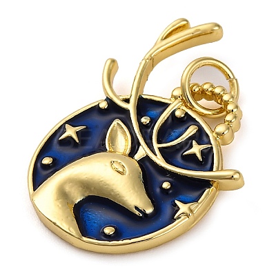 Brass Enamel Pendants KK-K339-04B-G-1