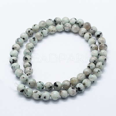 Natural Sesame Jasper/Kiwi Jasper Beads Strands X-G-I199-29-8mm-1