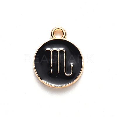 Alloy Enamel Pendants X-ENAM-S124-01A-08L-1
