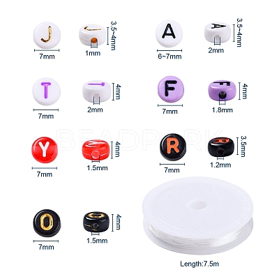 1400Pcs 7 Style Acrylic Letter Beads MACR-YW0001-28-1