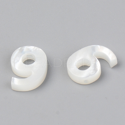 Natural White Shell Mother of Pearl Shell Charms SSHEL-R048-004-09-1