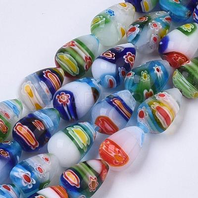 Handmade Millefiori Lampwork Beads Strands LAMP-T005-22-1