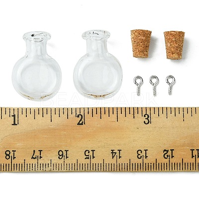 6Pcs Clear Mini High Borosilicate Glass Bottle Bead Containers AJEW-FS0001-09A-1