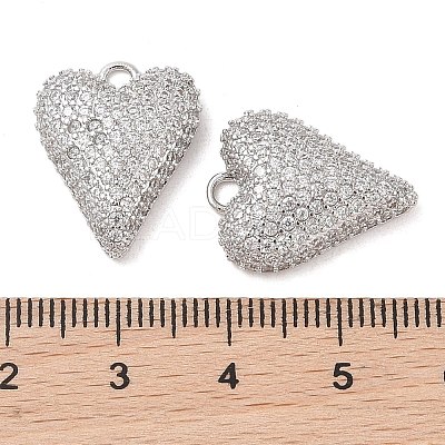 Brass Micro Pave Clear Cubic Zirconia Pendants KK-S388-01P-03-1