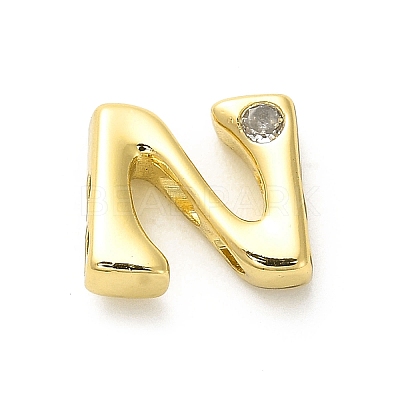 Rack Plating Brass Cubic Zirconia Beads KK-L210-008G-N-1