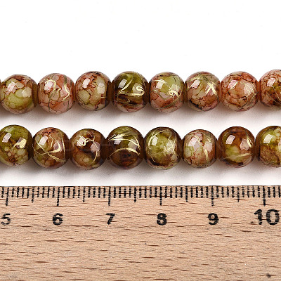 Baking Paint Glass Beads Strands DGLA-N003-8mm-B11-1