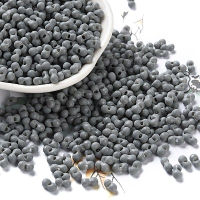 Rubberized Style Glass Seed Beads SEED-Z003-01C-1