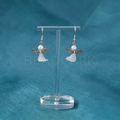 Lovely Wedding Dress Angel Dangle Earrings EJEW-JE00521-09-1