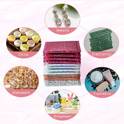 20Pcs 4 Colors Double-faced Laser Bubble Packaging Bags AJEW-TA0001-87-1