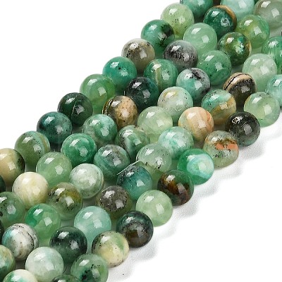 Natural Green Line Jasper Beads Strands G-B128-A03-02-1