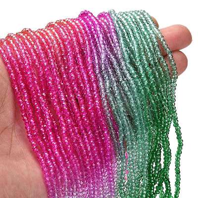 Transparent Painted Glass Beads Strands X1-DGLA-A034-T1mm-A03-1