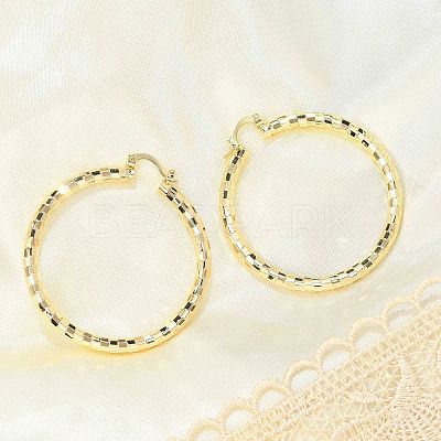 Brass Hoop Earrings LS-EJEW-B117-06E-G-1