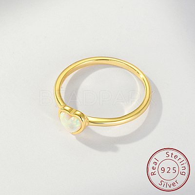 Honeydew Synthetic Opal Heart Finger Ring FM4105-5-1