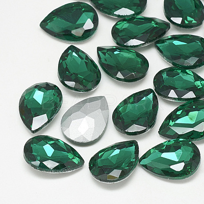 Pointed Back Glass Rhinestone Cabochons RGLA-T081-18x25mm-15-1
