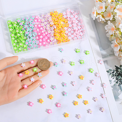 360Pcs 6 Styles Opaque/Transparent Acrylic Bead OACR-SC0001-91-1