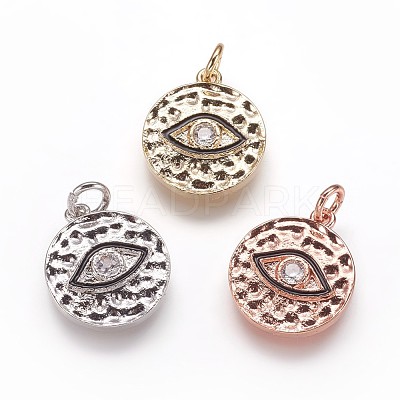 Hammered Brass Pendants KK-K207-02-1