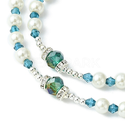 Glass Pearl Rosary Bead Necklace NJEW-TA00082-02-1