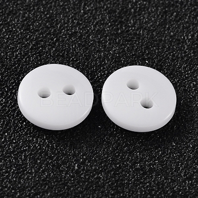 2-Hole Flat Round Resin Sewing Buttons for Costume Design BUTT-E119-36L-19-1