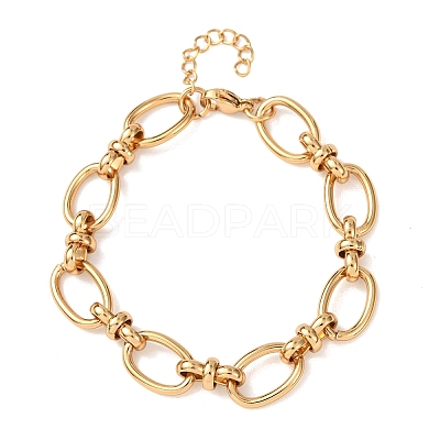 304 Stainless Steel Oval Link Chains Bracelets for Women X-BJEW-G780-05G-1