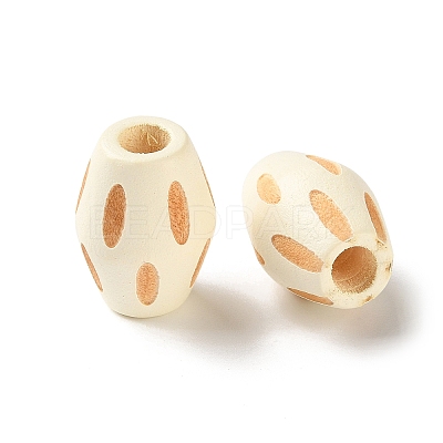 Schima Wood Carved European Beads WD-CBACBB7-01C-1