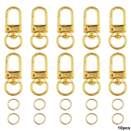 10Pcs Alloy Swivel Clasps PURS-YW0001-02G-1
