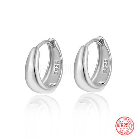 Anti-Tarnish Rhodium Plated 925 Sterling Silver Hoop Earrings AQ4751-10-1