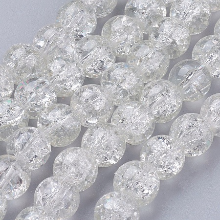 Spray Painted Crackle Glass Beads Strands CCG-Q001-10mm-01-1