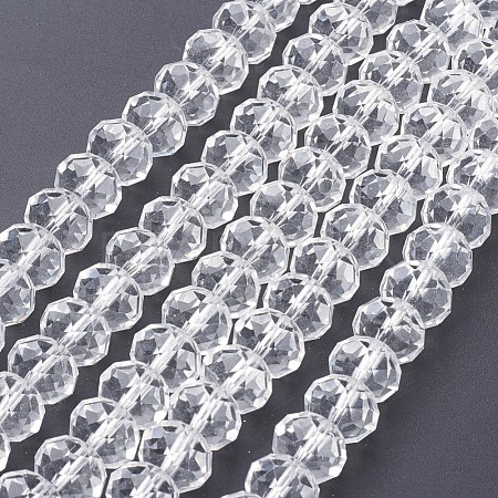 Faceted Rondelle Handmade Glass Beads X-GS011-01-1