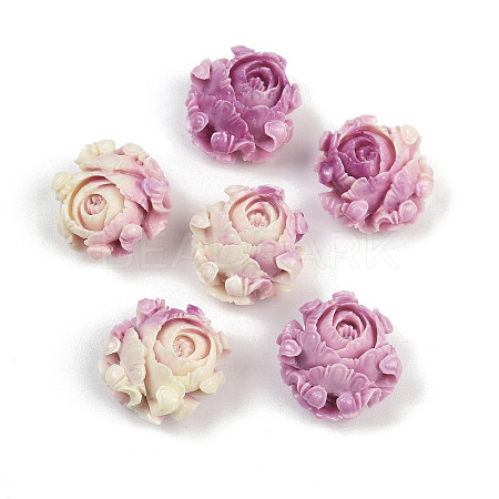 Synthetic Coral Dyed Carved Beads X1-SHEL-D001-01C-1