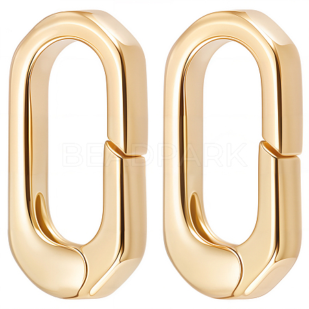 2Pcs Brass Spring Gate Rings KK-BBC0024-20G-01-1