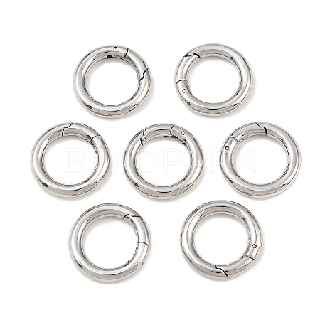 Tarnish Resistant Ring 304 Stainless Steel Spring Gate Rings STAS-E073-06-1