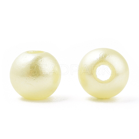 Spray Painted ABS Plastic Imitation Pearl Beads OACR-T015-05A-20-1