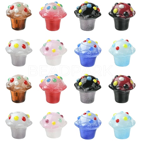 16Pcs 8 Colors Handmade Lampwork Enamel Bumpy Beads LAMP-CJ0002-72-1