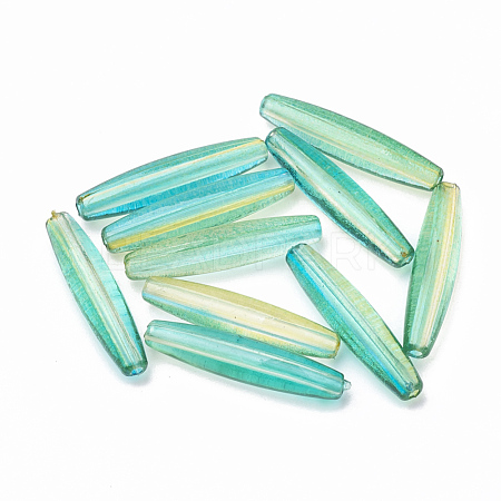 Two Tone Transparent Spray Painted Acrylic Beads ACRP-T005-37-1