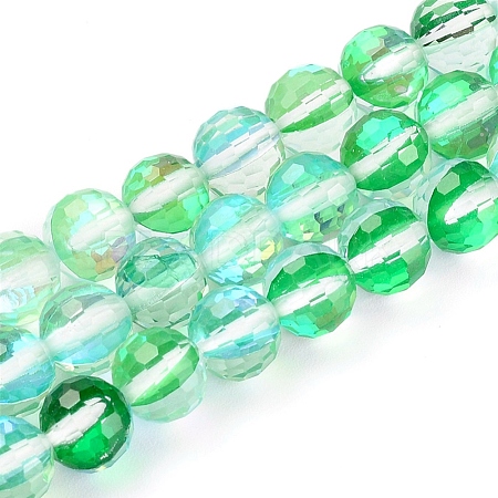 Electroplate Transparent K9 Glass Beads Strands GLAA-L028-8mm-A04-1