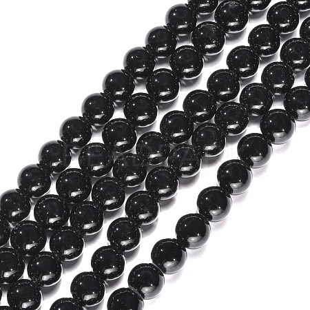 Synthetic Black Stone Beads Strands GSR12mmC044-1