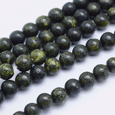 Natural Serpentine/Green Lace Stone Beads Strands X-G-P345-01-4mm-1