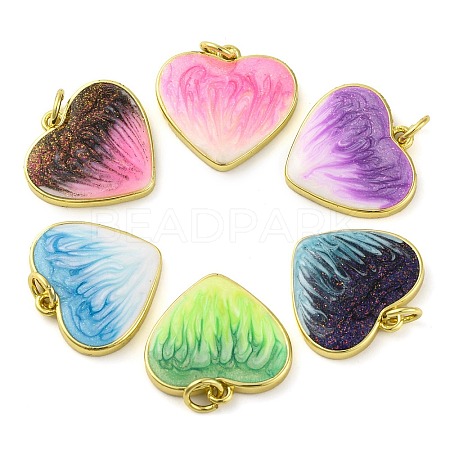 Brass Enamel Pendants KK-S401-16G-A-1