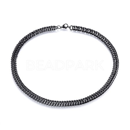 304 Stainless Steel Curb Chain Necklaces NJEW-H493-11B-1
