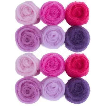 18Pcs 6 Colors DIY Wool Roving DIY-SP0005-80A-1